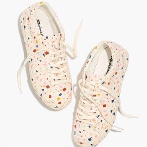 Madewell Canvas Sneakers in Cream Multicolor Speckle Terrazzo